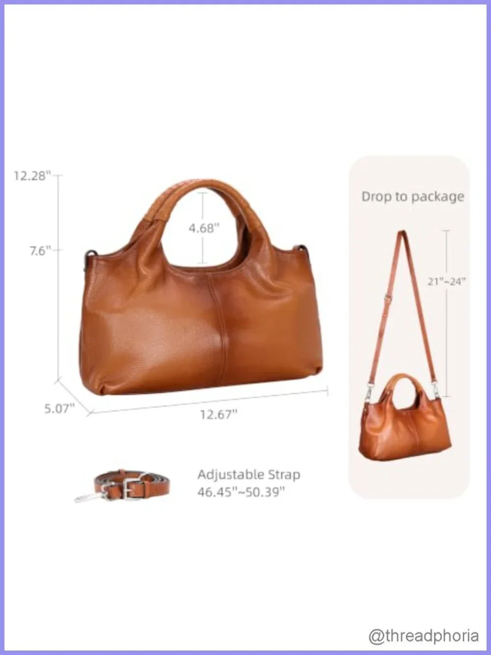Genuine Leather Satchel Crossbody Shoulder Bag Hobo Tote Purse